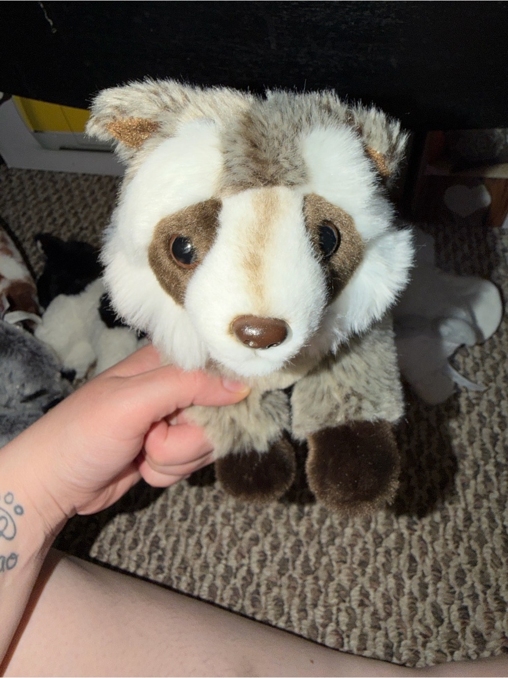Plush Raccoon Stuffed Animal - Brown & White